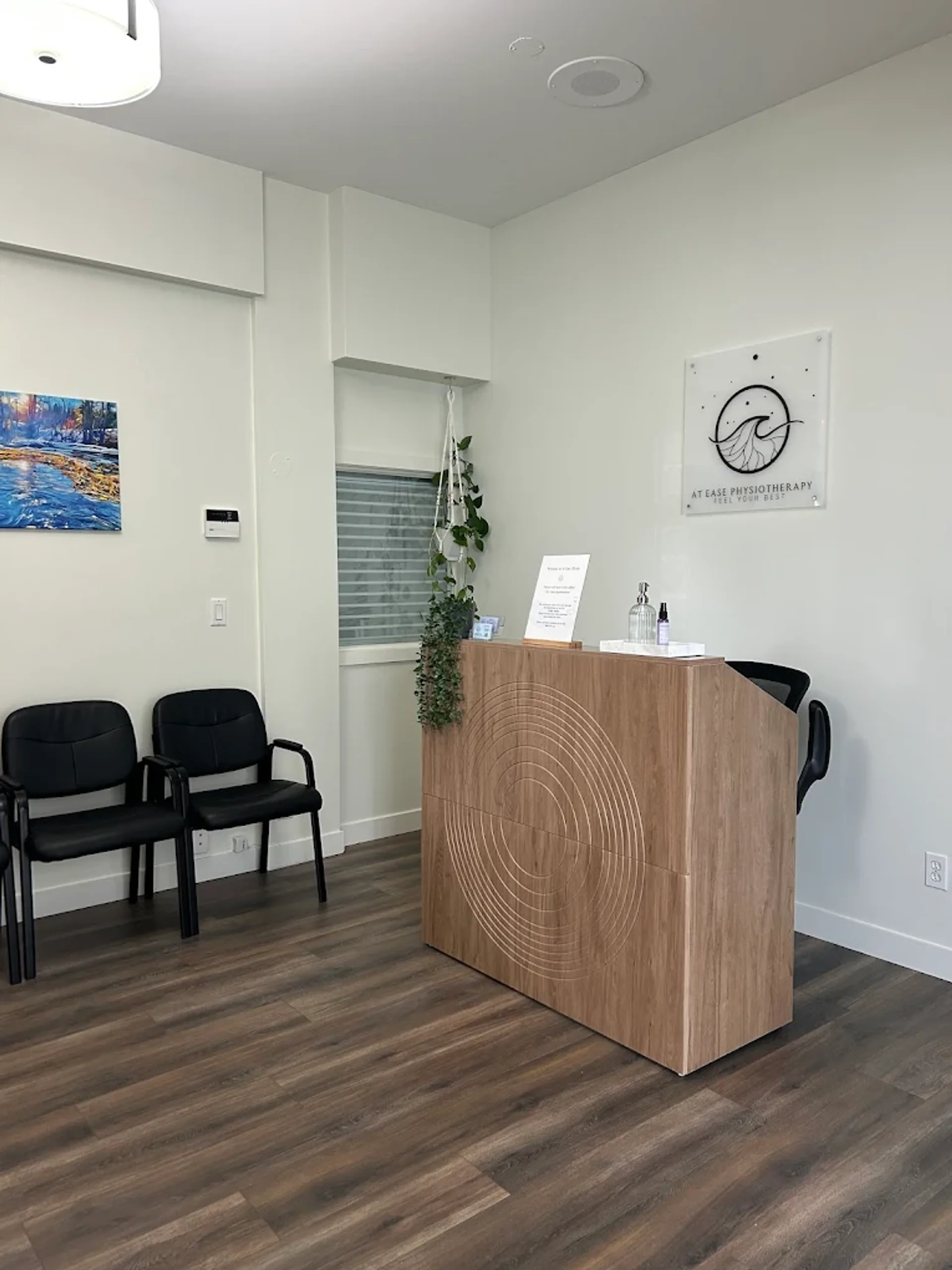 Welcoming reception area at At Ease Physiotherapy clinic